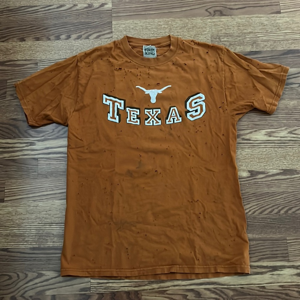 Furst of a Kind  (LF college brand). Texas Longhorns tshirt with rips.